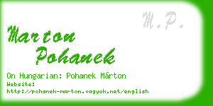 marton pohanek business card